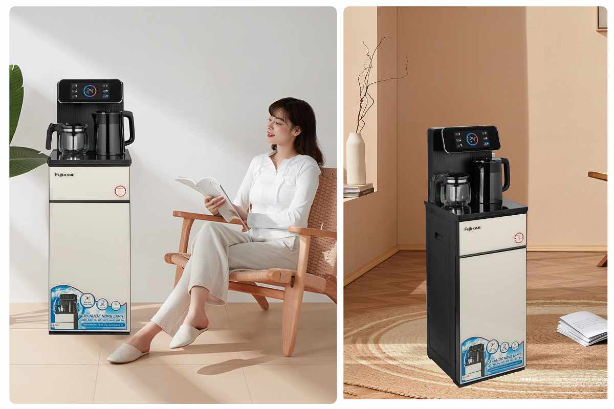 Cây nước nóng lạnh kết hợp bàn pha trà, caffe Fujihome TBD22